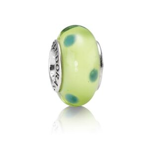 Pandora Murano Green Dot Charm 790613 Sterling Silver 925 ALE